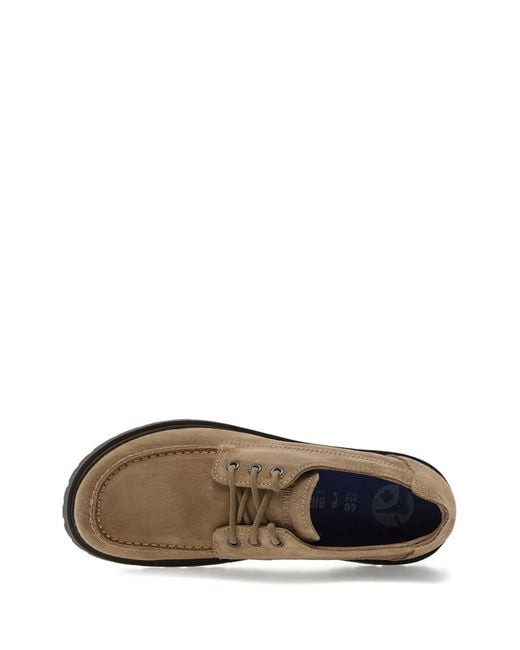 Birkenstock Brown Moc Lace Suede Derby Shoes for men