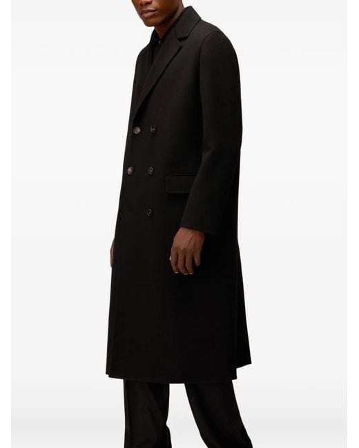 RETORI Black Double-Breasted Wool Coat for men