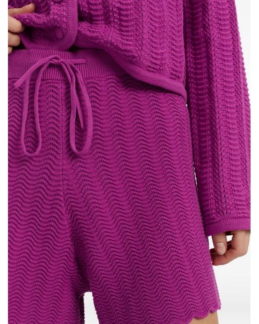 Chinti & Parker Purple Gehäkelte Shorts