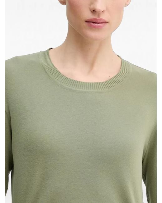 Benetton Green Ribbed Crewneck Sweater