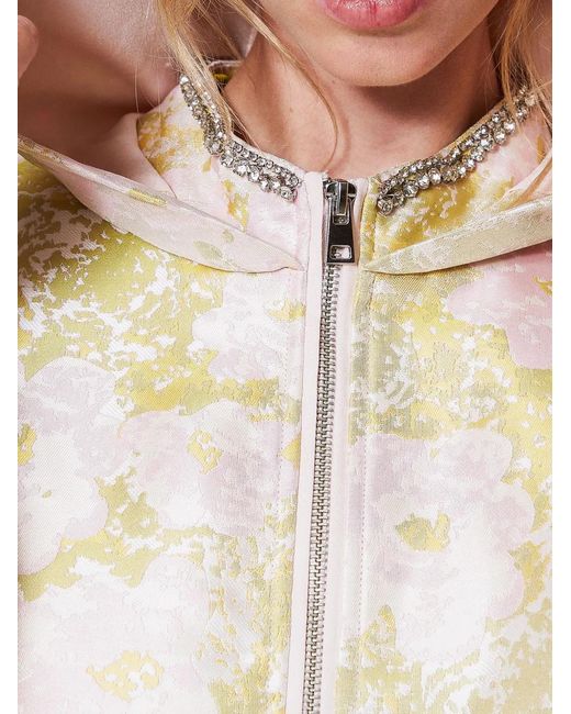 Twinset Natural Embroidered Jacquard Bomber Jacket
