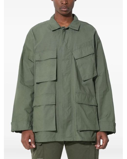 Engineered Garments Green Multi-Pocket Shirt Jacket for men
