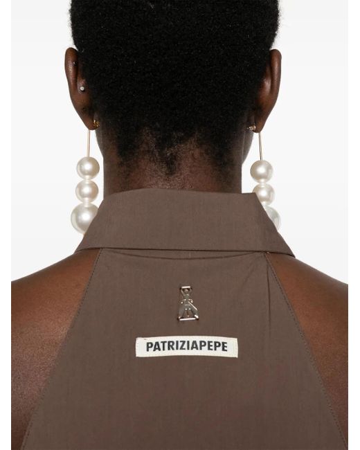 Patrizia Pepe Brown Poplin Jumpsuit
