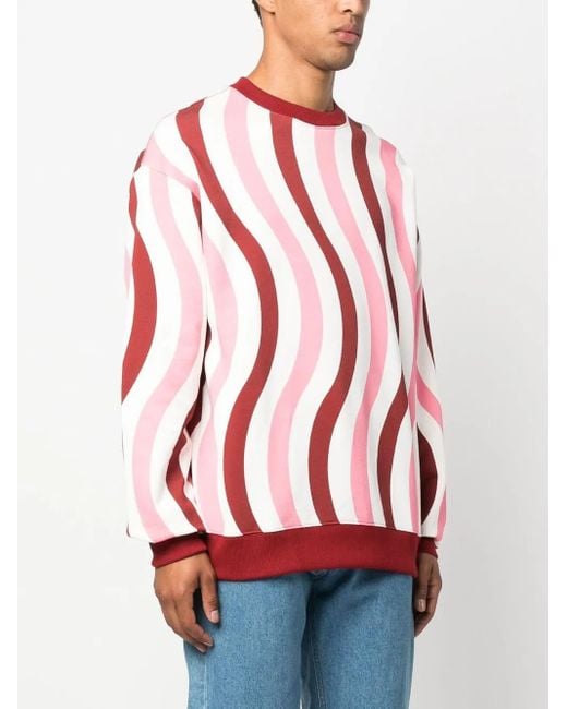 Felpa Con Stampa Onde di Camper in Red