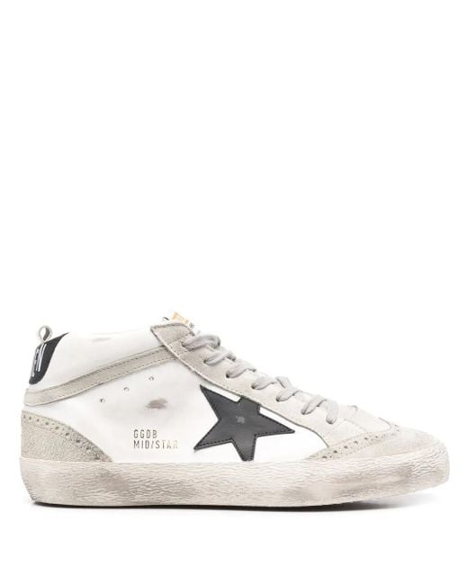 Golden Goose Deluxe Brand White Mid Star Distressed-Effect Sneakers for men