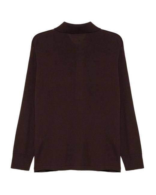 Universal Works Black Polo-Neck Patch-Pocket Sweater for men