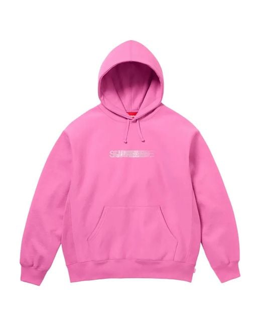 Supreme Pink X Swarovski Motion-Logo Hoodie for men