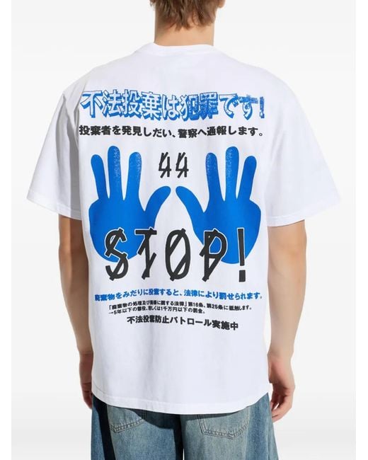 44 Label Group White Print T-Shirt