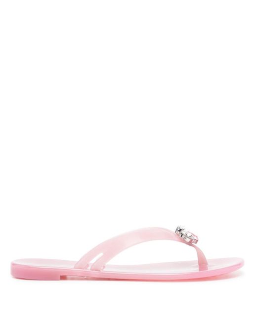 Casadei Pink Jelly Thong Sandals
