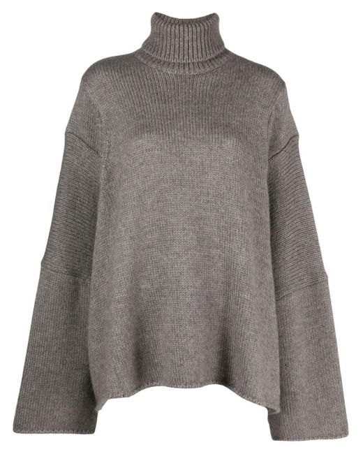 The Row Gray Erci Roll-neck Sweater