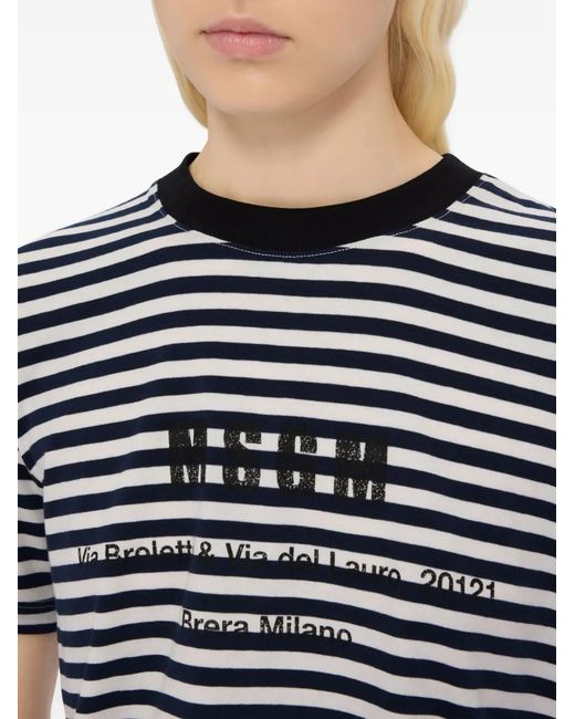 Camiseta A Rayas MSGM de color Blue