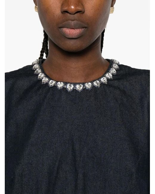 Abito Corto Denim Con Decorazione di Zimmermann in Black