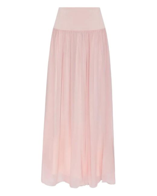 Posse Pink Solene Gathered Maxi Skirt