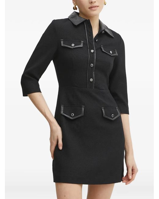 Morgan Black Half-Button Mini Dress