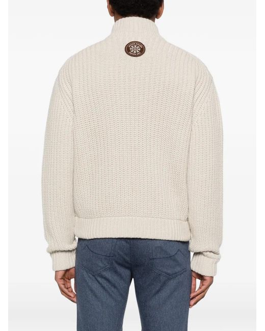 Jacob Cohen White Zip Cardigan for men