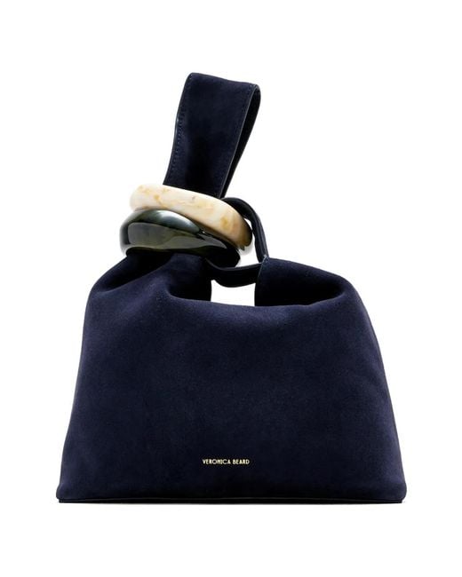 Veronica Beard Blue Ring Handle Satchel