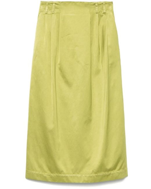 Peserico Satijnen Midi-Rok in het Yellow