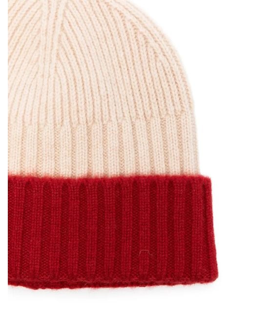 Liska Red Cashmere-Ribbed Hat