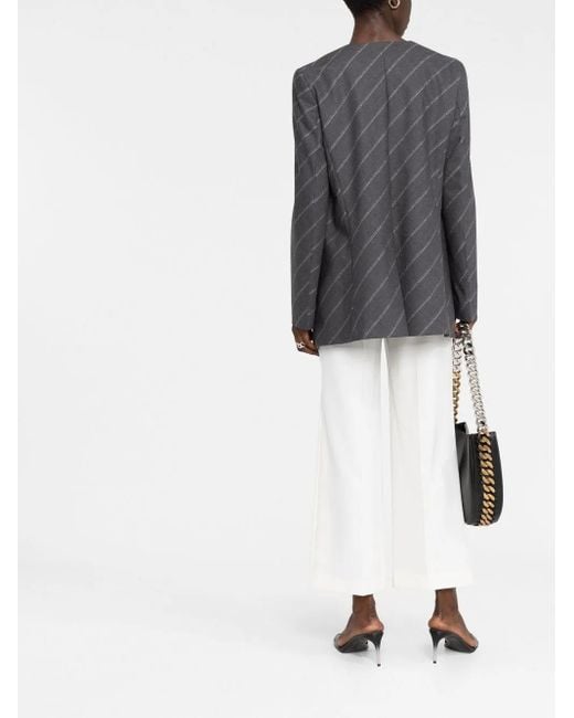 Stella McCartney Gray Pinstripe Single-Breasted Jacket