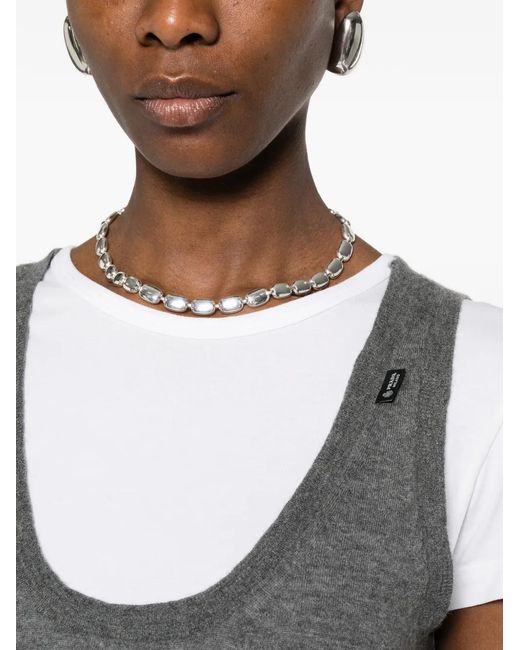 Prada Gray Scoop-Neck Knit Top