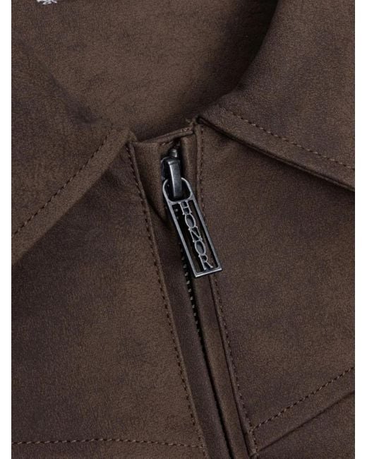 Aged logo-embroidered jacket Honor The Gift de hombre de color Brown