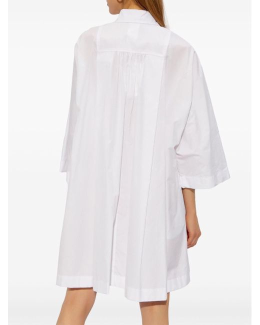 Max Mara White Wide-sleeved Cotton Minidress