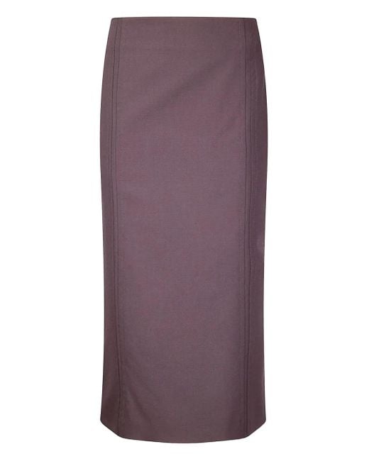 MM6 by Maison Martin Margiela Purple High-Waisted Pencil Skirt With Side Zipper