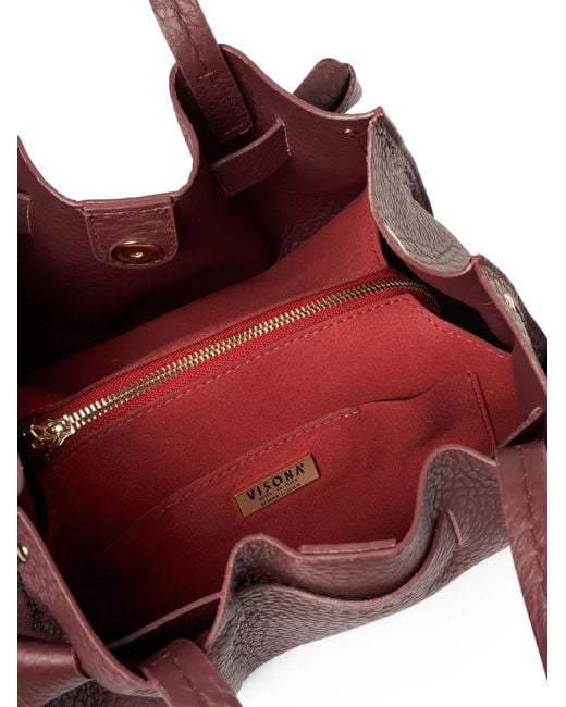 VISONA Brown Vittoria Knot-Detail Tote Bag