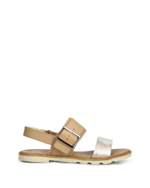 Sorel White Ella Iii Buckled Sandals