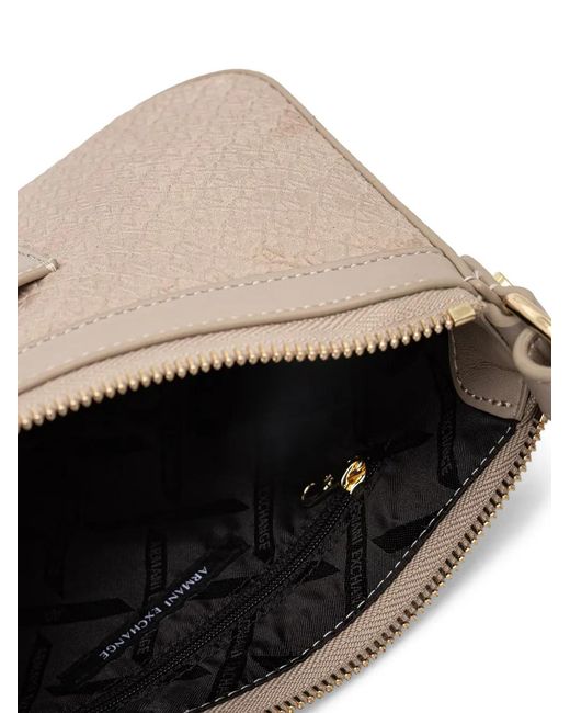 ARMANI EXCHANGE White Logo-Embossed Shoulder Bag