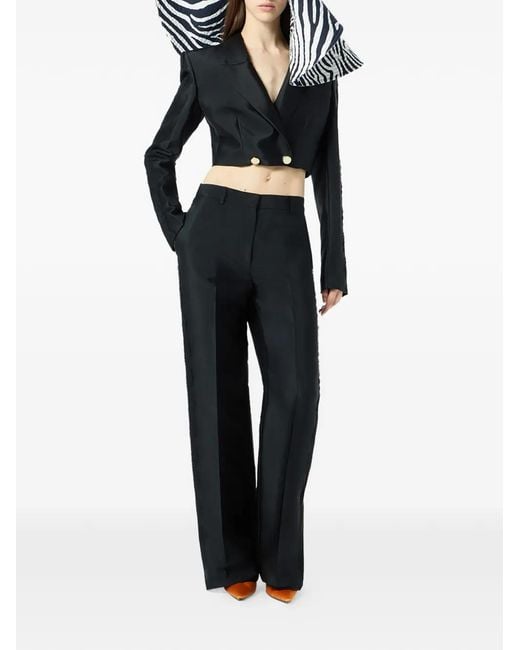 Blumarine Black Veste En Dentelle À Structure En Diagonale
