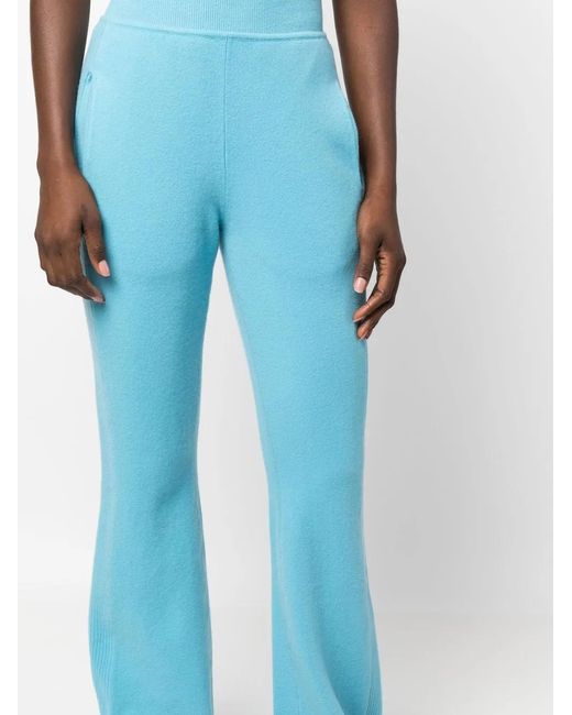 Alberta Ferretti Blue Flared-Leg Cut Trousers