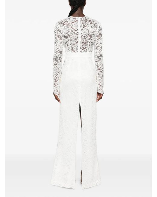 SILK LOVE & LACE White Bow-Embellished Lace Dress