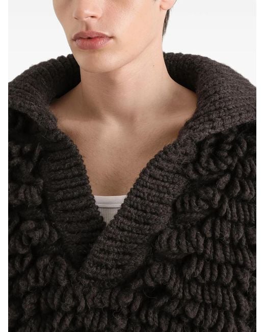 Dolce & Gabbana Black Fur-Effect Wool Pullover for men