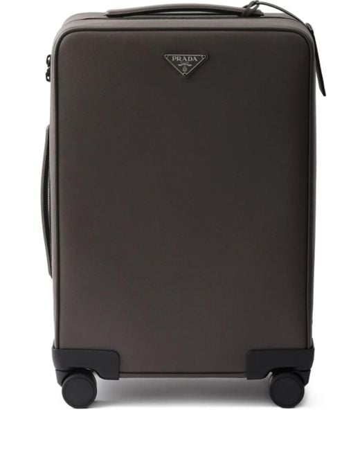 Prada Black Saffiano Leather Cabin Suitcase