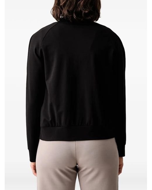 EA7 Black Logo-Plaque Raglan-Sleeve Jacket