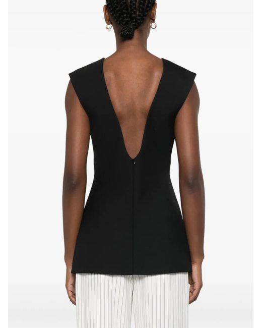 Rohe Top Met Open Rug in het Black