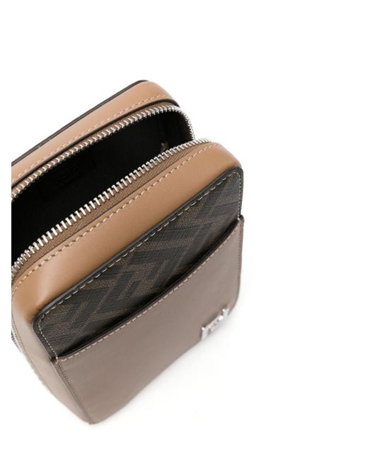 Fendi Natural Ff-jacquard Leather Phone Bag for men
