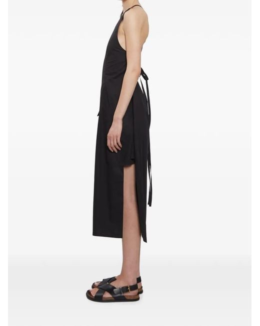 Rier Black Cotton-Poplin Apron Dress