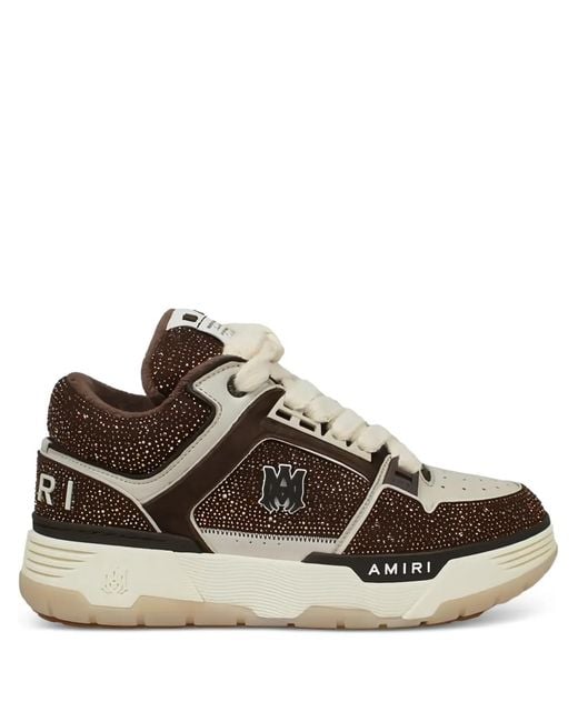 Amiri Brown Ma-1 Embellished Logo Sneakers for men
