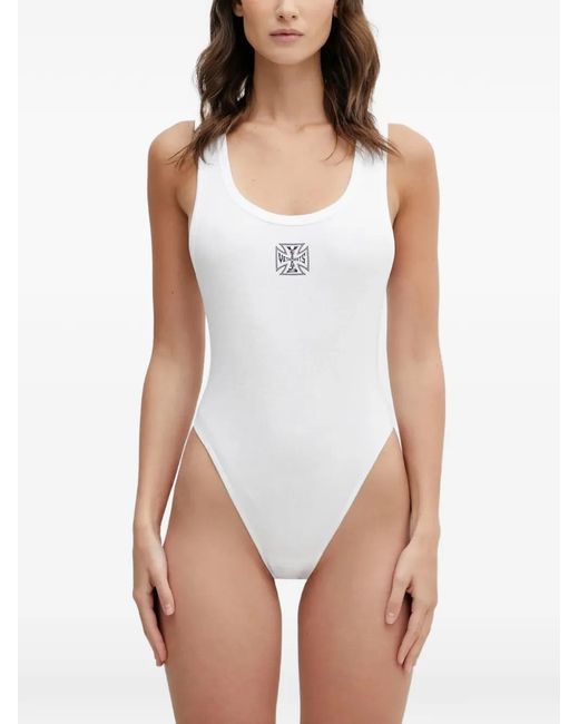 Vetements White Scoop-Neck Bodysuit