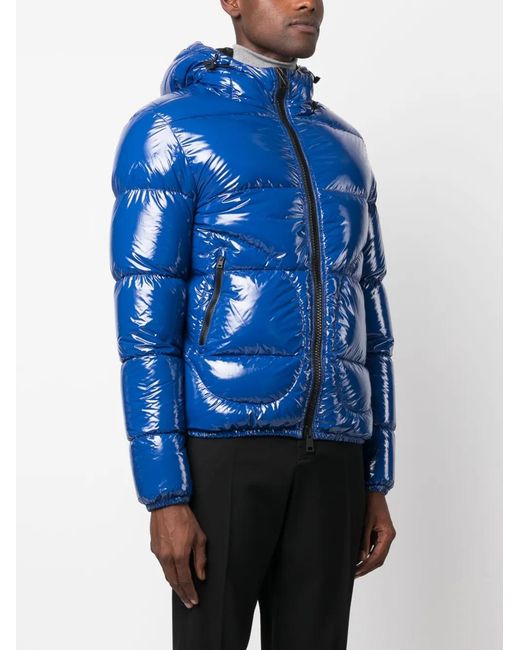 Herno Blue Padded Hooded Down Jacket for men