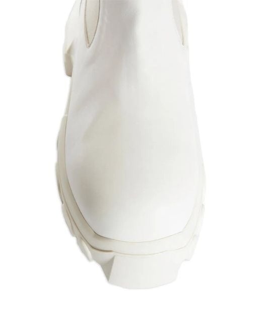 Rick Owens White Tractor Sole Beatle Boots for men