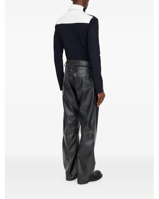MM6 by Maison Margiela Black Leather-Effect Trousers for men