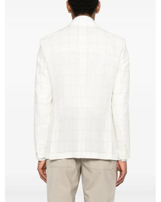 Boss White Checked Blazer for men