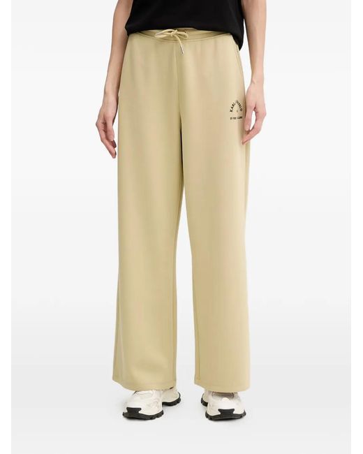 Karl Lagerfeld Natural Logo-Print Drawstring Track Pants