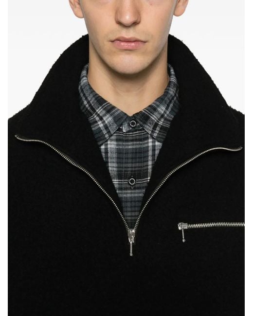 LC23 Black Zip-Fastening Sweatshirt for men