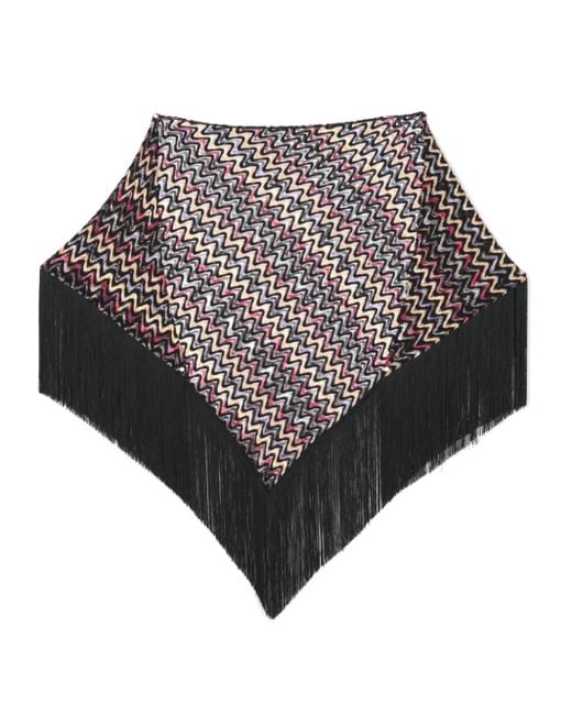 Missoni Gray Triangle Wool Blend Scarf