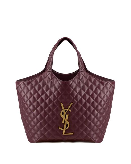 Saint Laurent Purple Sac Cabas Icare Bordeaux