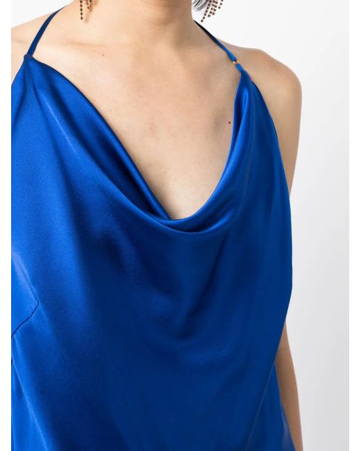 Michelle Mason Blue Bias-Cut Silk Gown